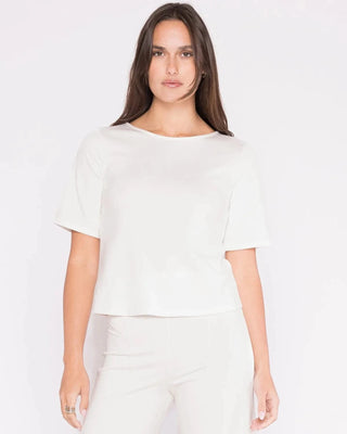 Ripley Rader Women's Shirts & Tops Off White / 2 (S) Ripley Rader Ponte Knit Short Sleeve Top Extended