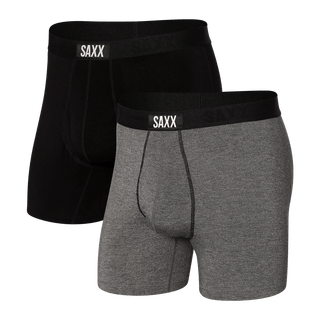Saxx Men's Underwear Black/Grey / SMALL SAXX Ultra Boxer Brief Fly 2PK