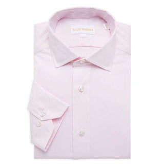 Scott Barber Men's Dress Shirts Scott Barber Solid Pink Fine Twill