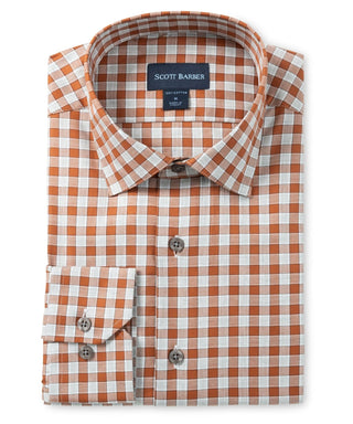 Scott Barber Men's Shirts Scott Barber Men's Exploded Check Shirt in Auburn Color