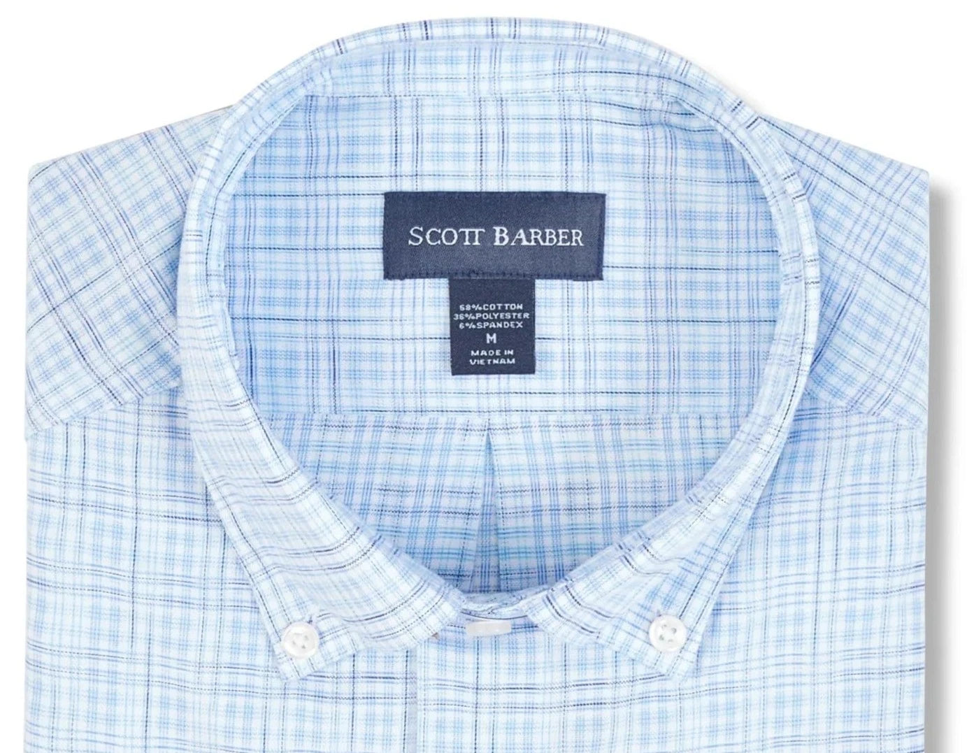 Scott Barber Men's Shirts Scott Barber Performance Aqua Check Shirt