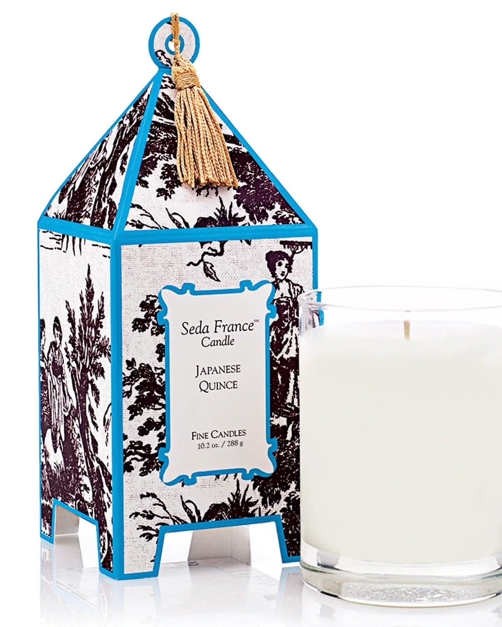 Seda France Candles Candles and Scents Japanese Quince Toile Pagoda Box Candle