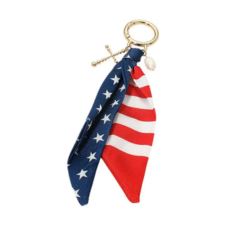 American USA Scarf & Cross Bag Charm