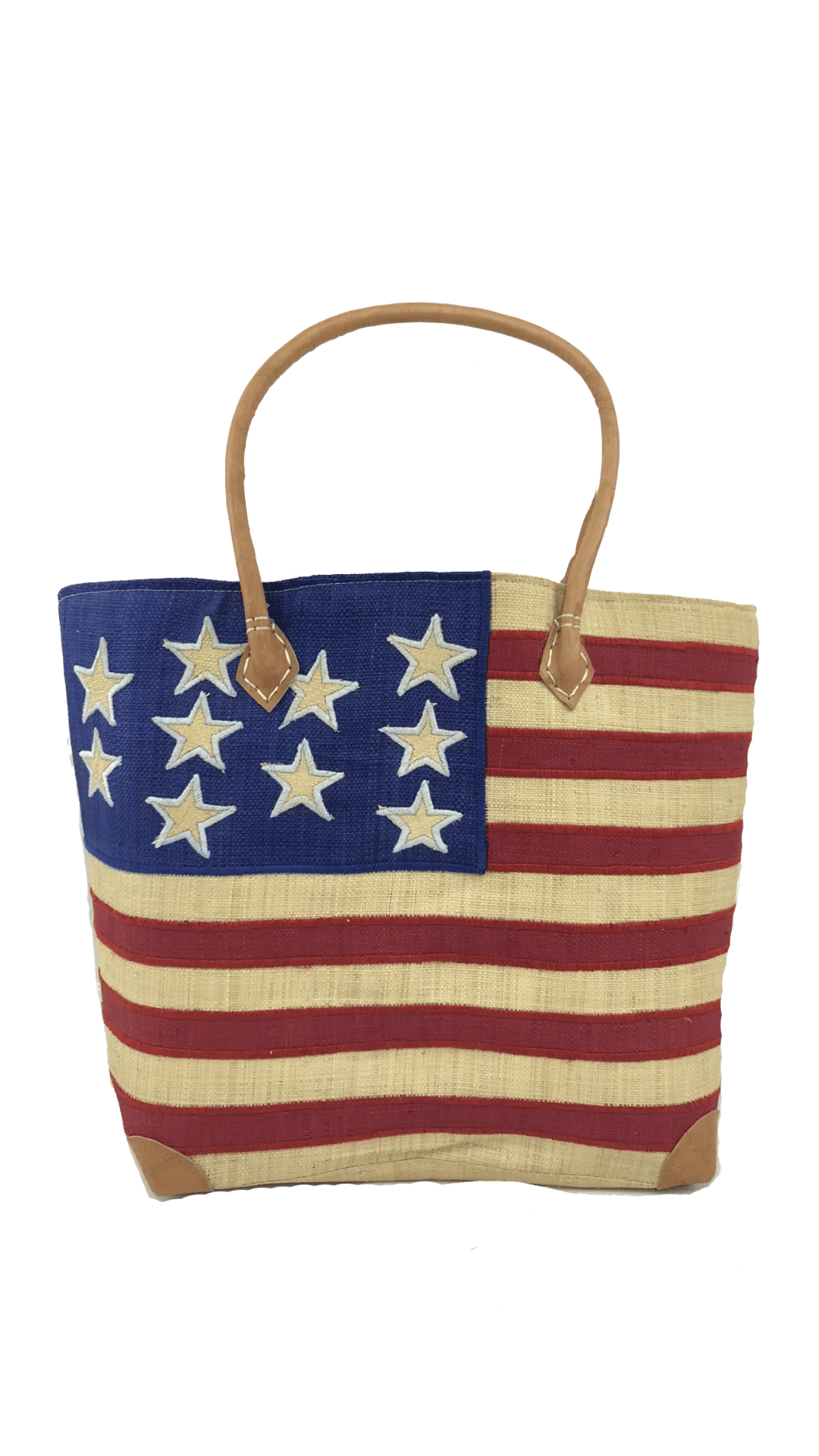 Shebobo Handbags American Flag Straw Basket Bag