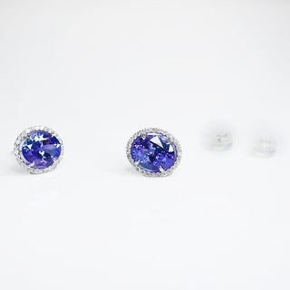 5.2ct Tanzanite and diamond stud earrings