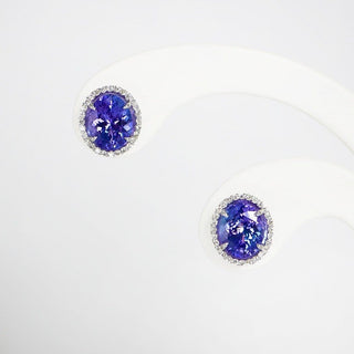 5.2ct Tanzanite and diamond stud earrings