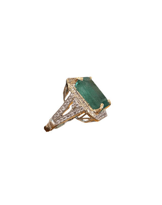 True Love Rings 18k Emerald Art Deco Ring 14.57 ct