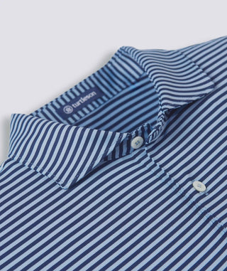 Turtleson Men's Polos Admiral/Luxe Blue / M Turtleson Edward Stripe Polo in Admiral and Luxe Blue