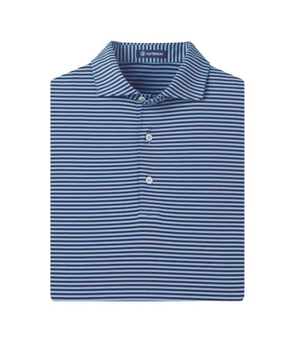 Turtleson Men's Polos Turtleson Edward Stripe Polo in Admiral and Luxe Blue