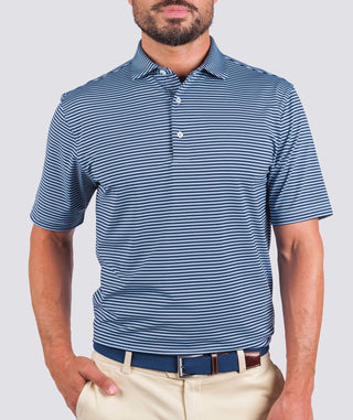 Turtleson Men's Polos Turtleson Edward Stripe Polo in Admiral and Luxe Blue