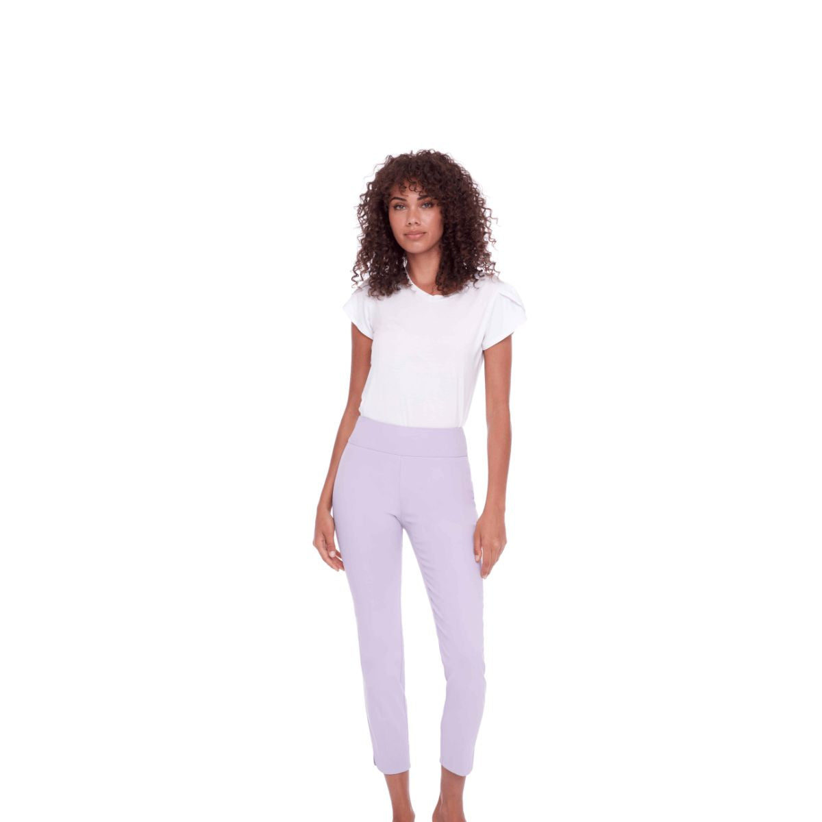 UP! Women's Pants Lilac / 4 UP! Solid Slit Ankle Pant