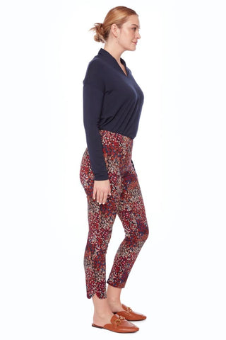 UP! Women's Pants Up! 28" Techno Petal Ankle Pant Cranberry