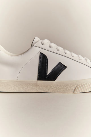 Men's Veja Esplar Logo Leather White/Black Sneaker on Sale