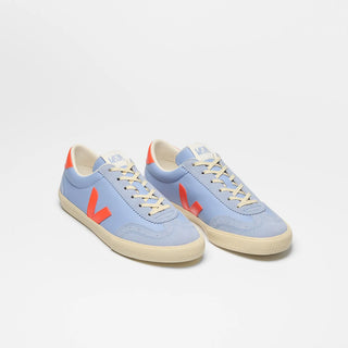 Veja Women's Volley Leather Sneaker Olympe Orange/Fluo Calcaire