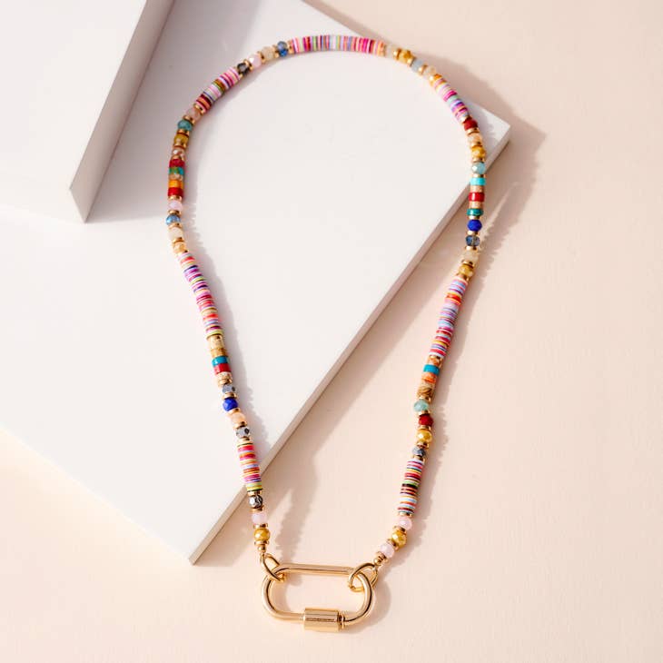Avenue Zoe Necklaces Colorful Screw Lock Charm Necklace
