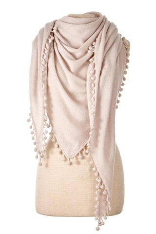 Captiva Cashmere Pom-Pom Triangle Wrap