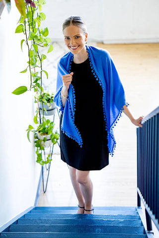 Captiva Cashmere Pom-Pom Triangle Wrap