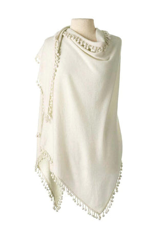 Captiva Cashmere Pom-Pom Triangle Wrap