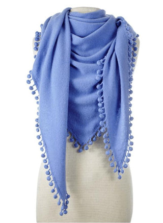 Captiva Cashmere Pom-Pom Triangle Wrap