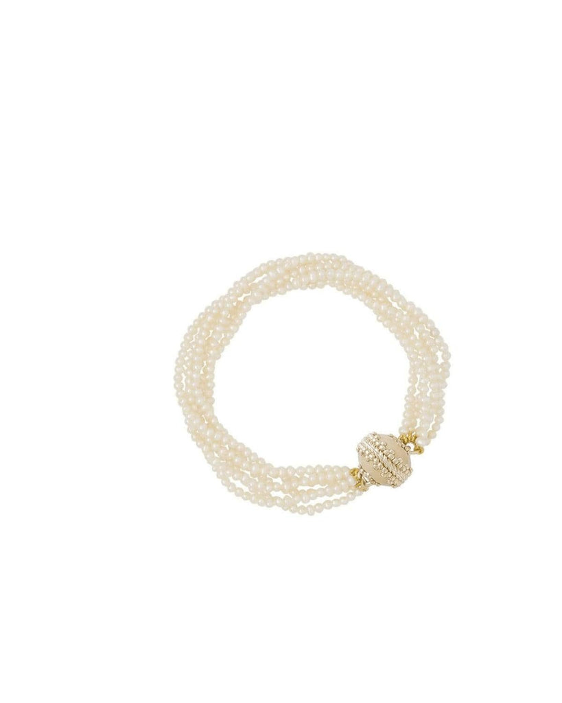 Clara Williams Bracelets White Seed Pearl Multi Strand Bracelet