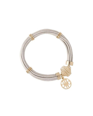 Clara Williams Aspen Leather Bracelet Pearl White