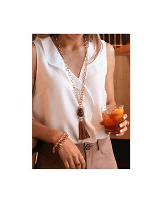 Clara Williams Wabash 14k Gold Plated Necklace, 2 Strands, 16.5L