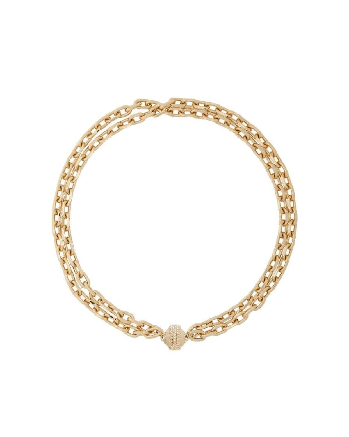 14K Gold Double Strand Necklace 