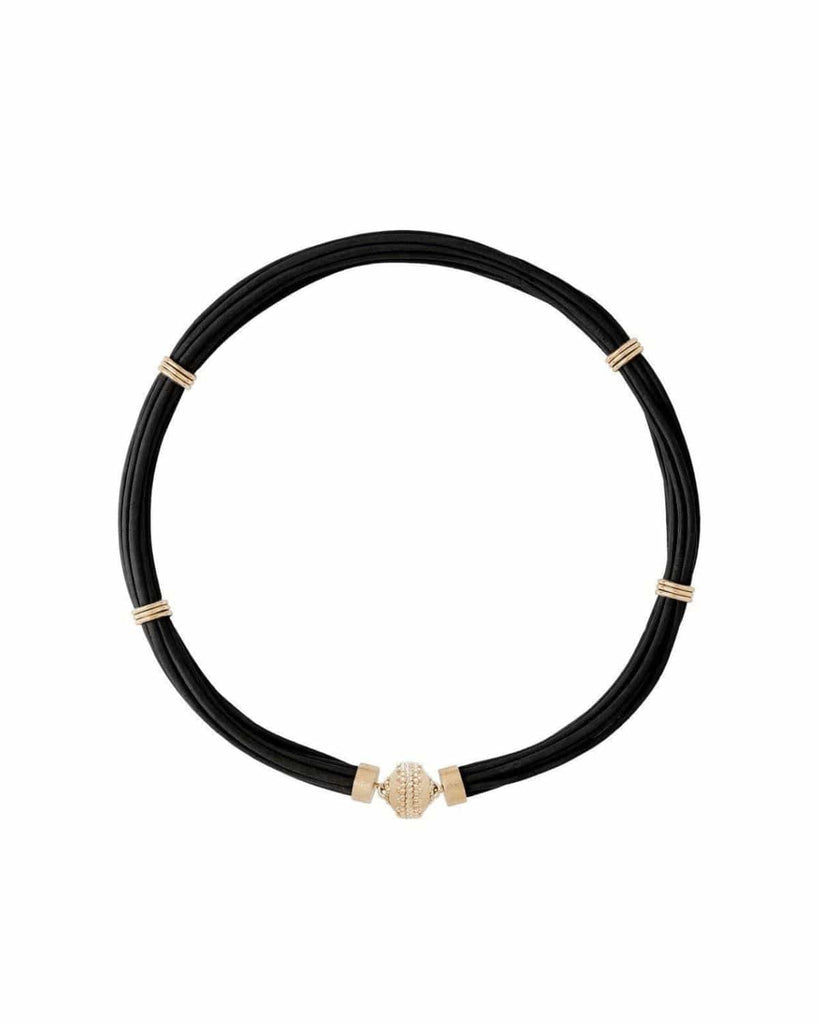 Clara Williams Necklaces Aspen Leather Necklace - Jet Black