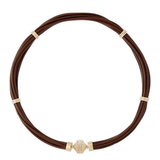 Clara Williams Aspen Leather Necklace - Chocolate Brown