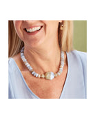 Clara Williams Necklaces Peppercorn Blue Lace Agate Rondelle Necklace