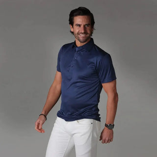 Collars & Co. Navy Semi Spread Collar Polo