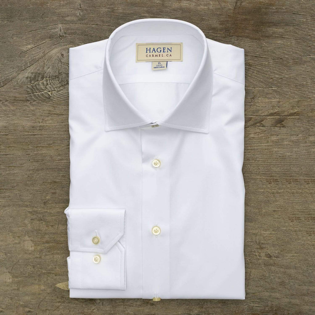 Hagen Super Fine Twill White Shirt