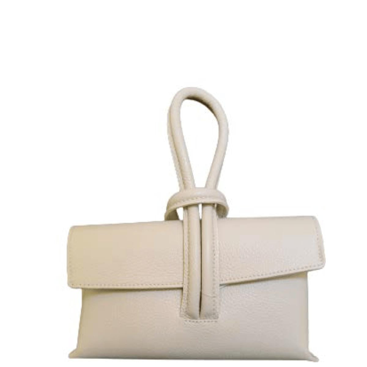 HHB Handbags Beige Nina Italian Leather Small Wrist Bag