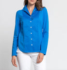 Hinson Wu Women's Shirts & Tops Azure / Extra Small Donna Classic Fit Wing Collar