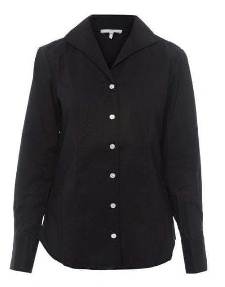 Hinson Wu Women's Shirts & Tops Black / Extra Small Donna Classic Fit Wing Collar