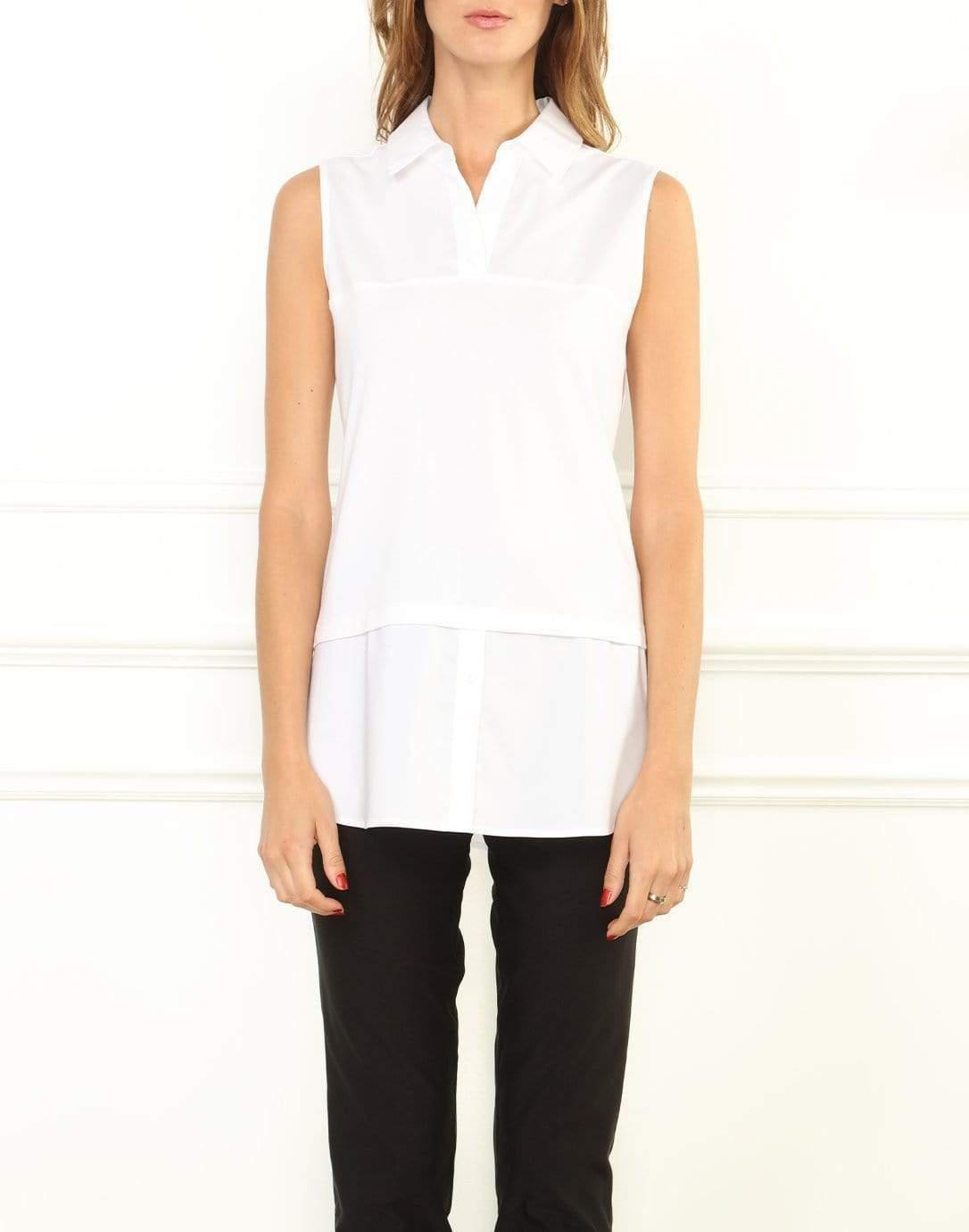 Women's Sleeveless White Layering Blouse