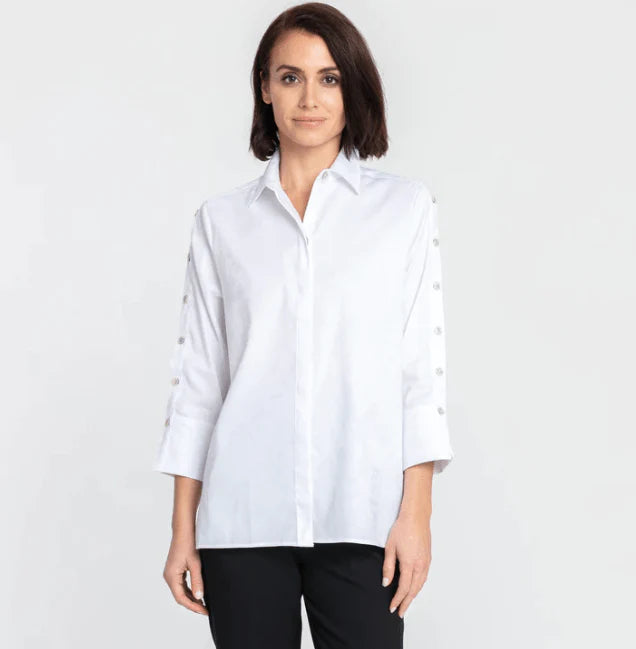 Hinson Wu Women's Shirts & Tops White / 2 Hinson Wu Eleanor White Jacquard