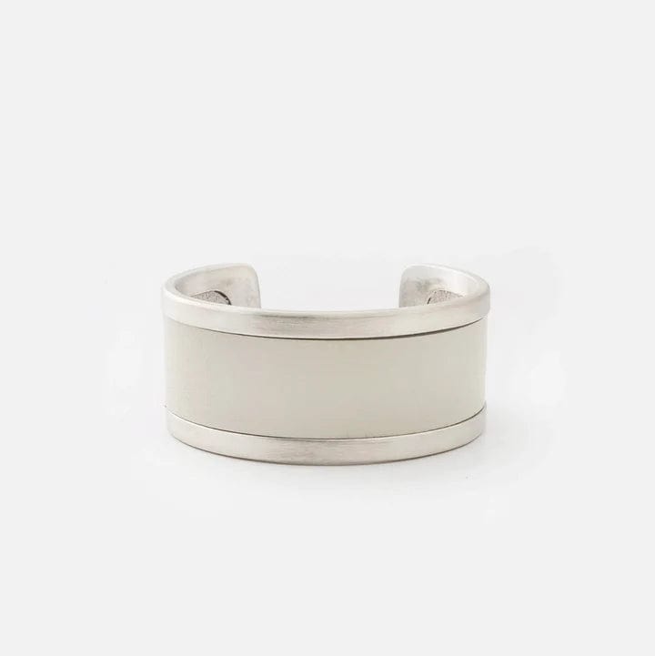 Hyde Forty-Seven Bracelets Medium Rhodium Plated Brushed Cuff