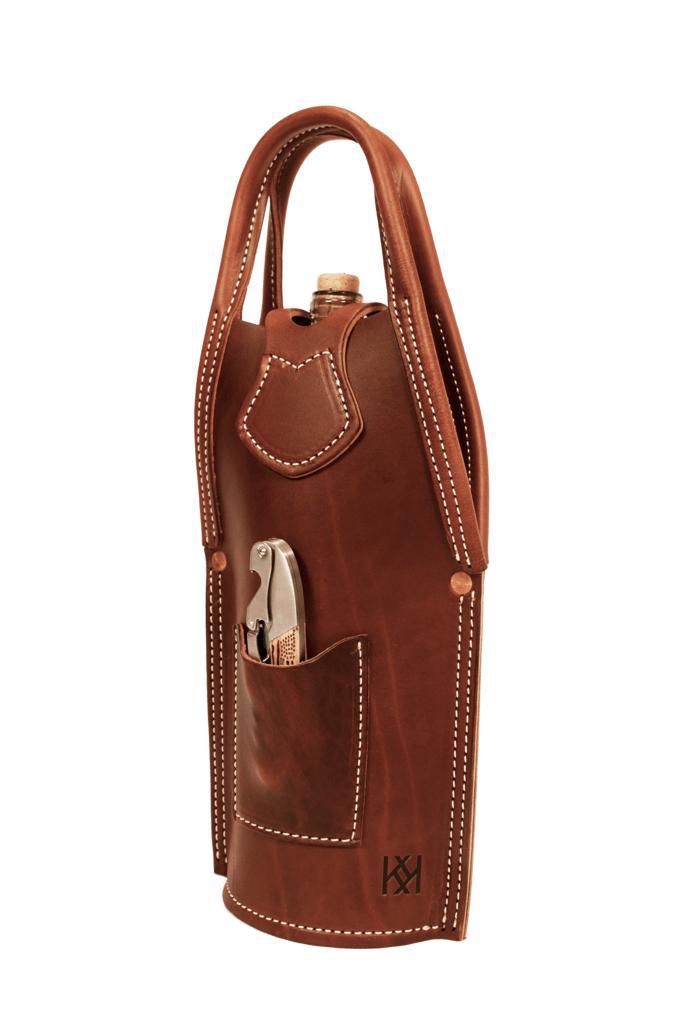 Kingfisher Men's Accessories Leather Wine Tote - Single