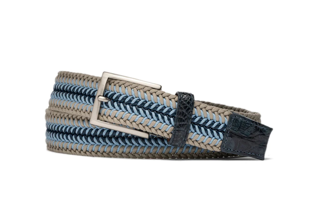 Kleinberg Men's Belts W Kleinberg - 1 3/8" Stretch Belt W/Crocodile Tab