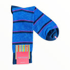 Marcoliani Men's Socks Atlantis Blue Pima Cotton Fluo Stripe