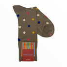 Marcoliani Men's Socks Cappucino Pima Cotton Multicolor dots 4402T