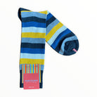 Marcoliani Men's Socks Charcoal/Curry Pima Cotton College Stripe