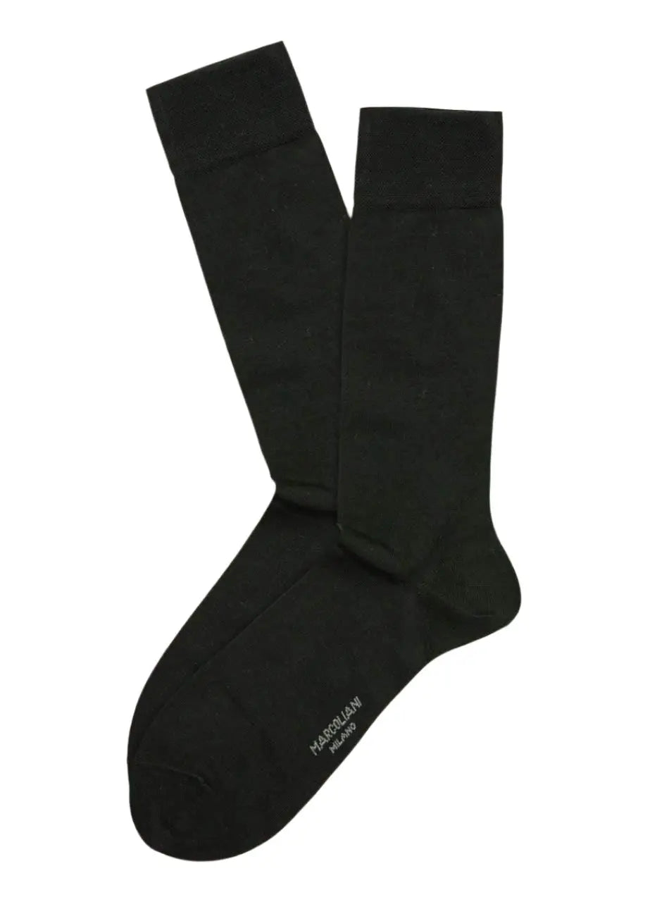 Marcoliani Pima Cotton Solid Classic Socks MAR3868T Asphalt