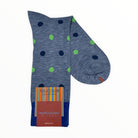 Marcoliani Men's Socks Lt Blue Denim Pima Cotton Fluo Dots