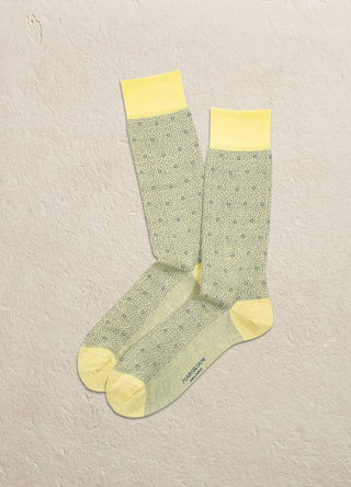 Pima Cotton Lisle Birdseye Flower Socks