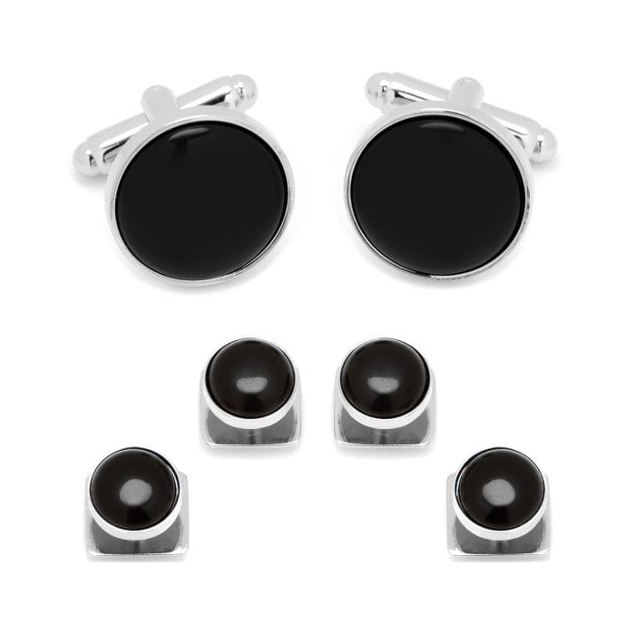 Ox & Bull Trading Co Men's Accessories Ox & Bull Silver and Onyx Stud Set
