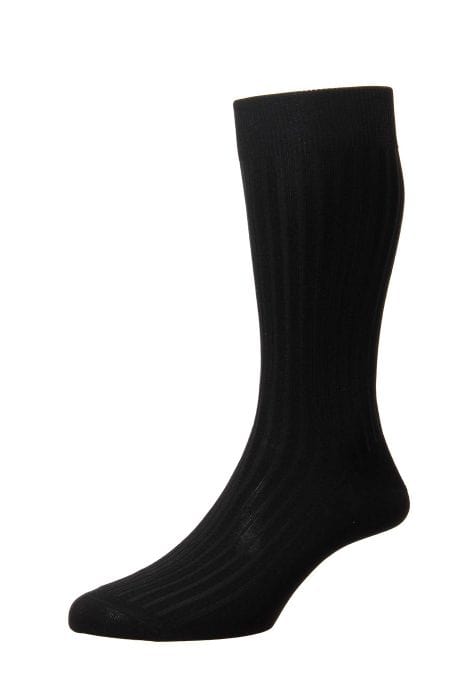 Pantherella Men's Socks Black Pantherella Danvers Ribbed Socks - 5614