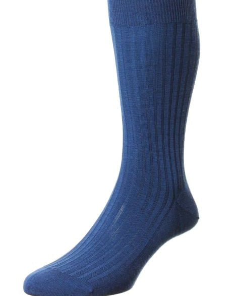 Pantherella Men's Socks Dark Blue Pantherella Labernum Ribbed Sock