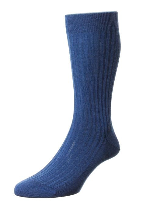 Pantherella Men's Socks Dark Blue Pantherella Labernum Ribbed Sock